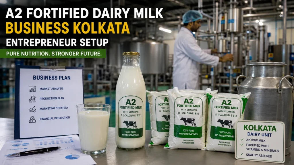 fortified A2 dairy milk business India Kolkata entrepreneur setup